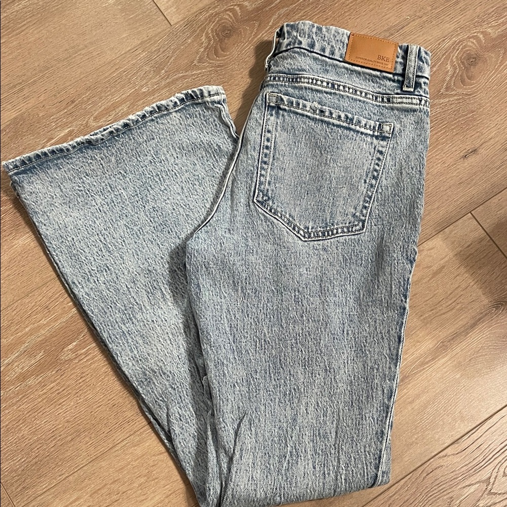 BKE Light Wash High-Rise Wide Leg Jeans - Light Blue